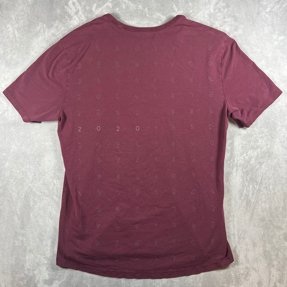 Lululemon Lunar New Year Five-Year Basic Tee Burgundy Number Print‎ Size L - Picture 5 of 8